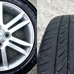 ⚫︎足元キマる15インチ！●タイヤ＋ホイール4本セット●17年製！●165/55R15●ダイハツ タントカスタムに履いておりました●発送も可能！●の画像