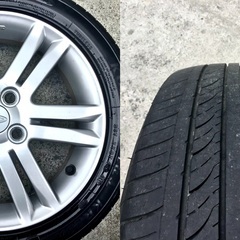 ⚫︎足元キマる15インチ！●タイヤ＋ホイール4本セット●17年製！●165/55R15●ダイハツ タントカスタムに履いておりました●発送も可能！●の画像