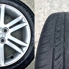 ⚫︎足元キマる15インチ！●タイヤ＋ホイール4本セット●17年製！●165/55R15●ダイハツ タントカスタムに履いておりました●発送も可能！●の画像