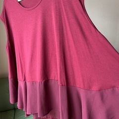 カットソー👚異素材裾切替の画像