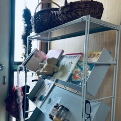 シンプル、おしゃれ、無印良品 趣味棚 キッチン収納　絵本棚として...
