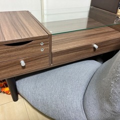 ローテーブル　化粧台　鏡　座椅子付き
