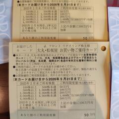 Jフロントリテイリング　株主優待　限度額50万円　男性と女性名義セット　パルコ優待券4枚付きの画像