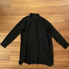 COS  コス　とろみ　長袖ロングシャツ　チュニック　黒　Aライ...