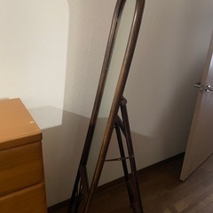 姿見 鏡 ミラー 自立しますの画像