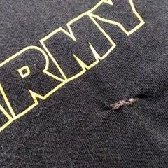 JERZEES ARMY Tシャツ プリント XL ブラック/黒 半袖T ジャージーズ 古着 ヴィンテージ ダメージ・リペア跡有 札幌市 中央区 南12条の画像