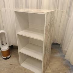 カラーボックス①　2点セット　上部・左右側面　オシャレな大理石調シート貼り付け済の画像