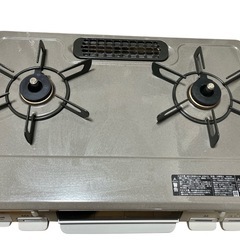 ガステーブルコンロ 片面焼き水なしグリル[2口 /左強火] パー...