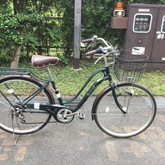 26インチ 自転車　グリーン　6段変速機能