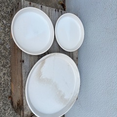 陶器の鉢物の受け皿3枚 幅30cmと20cm の画像