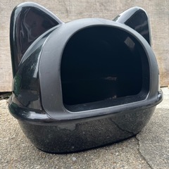 【ブラック】iCat オリジナル 大きなネコ型トイレット アイキャット【 猫型 トイレ 猫トイレ 猫のトイレ 猫用トイレ 大きめ 大容量 飛散防止 飛び散らない フード付き トイレタリー】の画像