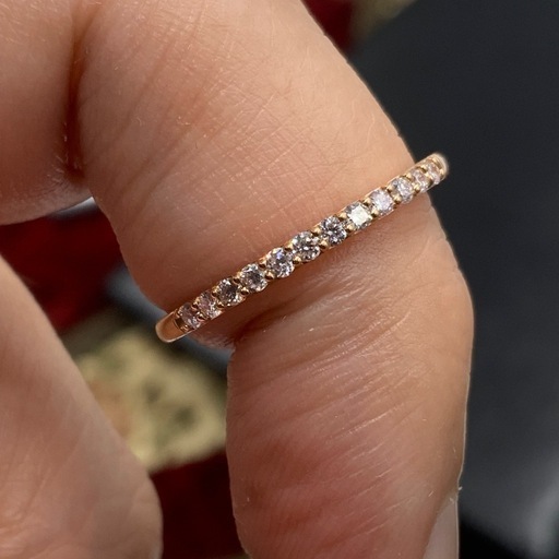 GSTV K18 ダイヤモンドリング　ハーフエタニティ系　 1.4g 0.15ct