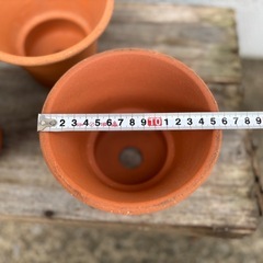 ②植木鉢　素焼き　テラコッタ鉢×3つ　穴あり　重量あり 幅15xm×高さ10cm【おしゃれなガーデニング　寄せ植えに】の画像