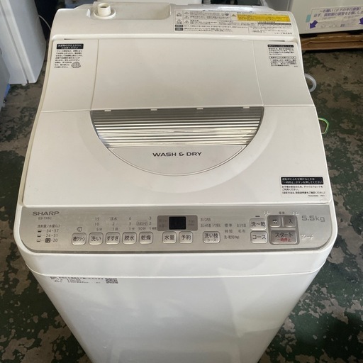 シャープ 5.5kg 洗濯機 乾燥機 2019年製 ES-TX5C