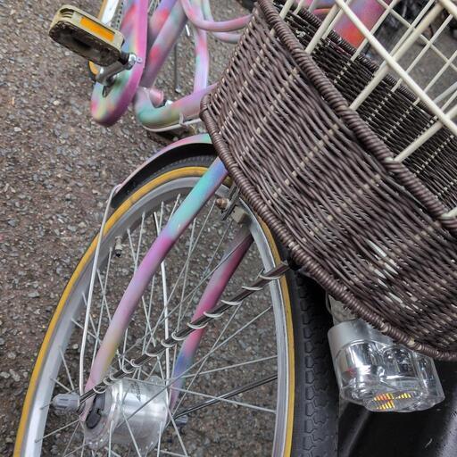 ?美品ほぼ新車❗️♥児童用自転車?24㌅?使用１年(推定)極めて傷み少なし極上品❗️（再生車）中〜高学年　?カラフル♪パステルペイント