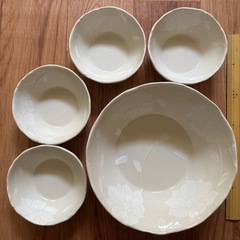 高価品　大鉢&小鉢セット　白オシャレ