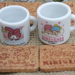 未使用品 サンリオ ミニチュア ミニマグカップ 12個セット コースター付き　キティ マイメロ キキララ パティ＆ジミー 他 コレクション ☆ PayPay(ペイペイ)決済可能 ☆ 札幌市 豊平区 平岸 平岸店の画像
