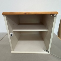 収納家具　木製　ガラス戸付き　棚　ボックス　(約)D39cm×W39cm×H39.5cmの画像