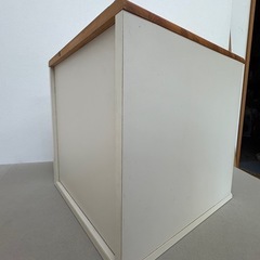 収納家具　木製　ガラス戸付き　棚　ボックス　(約)D39cm×W39cm×H39.5cmの画像