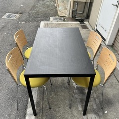 A587♠️ダイニングセット♻️「IKEA TARENDO テーブル」「オカムラ BZチェア4脚」の画像