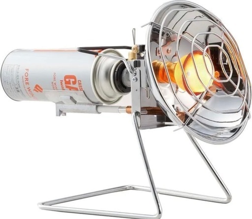 アウトドアヒーター 屋外専用ヒーター とコンパクト ガスストーブ セット中古品