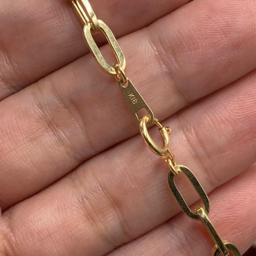 K18 クリップチェーン　ネックレス　17.6g 約60cm 幅5.3mm