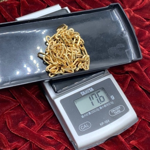 K18 クリップチェーン　ネックレス　17.6g 約60cm 幅5.3mm