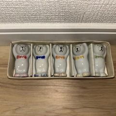 #熊の置物 5個セット 陶器製 インテリア #箸置き