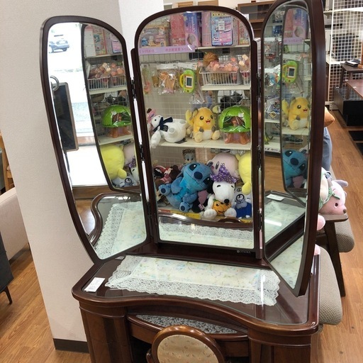 大塚家具　鏡台　2枚扉