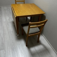 ※引き取り限定　伸長式 ダイニング 3点セットの画像