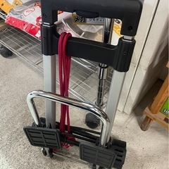 ショッピングカート　キャリーカート　買い物カート　折りたたみ　アルミ　軽量　便利　2輪　固定ロープ付き　中古品　③の画像