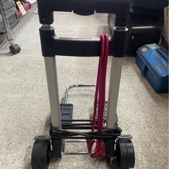 ショッピングカート　キャリーカート　買い物カート　折りたたみ　アルミ　軽量　便利　2輪　固定ロープ付き　中古品　③の画像