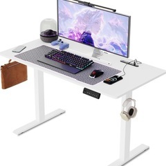 昇降式デスク ゲーミングデスク PCデスク ホワイト 静音 コン...