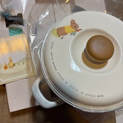 ホーロー両手鍋20cmとミトンの画像