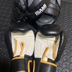 ISAMI BOXER ボクシンググローブ 8oz ブラック　ミットセット‼︎の画像