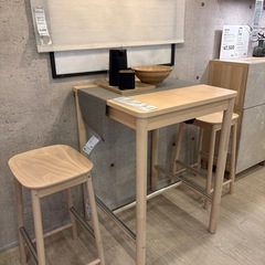 IKEA ロッニンゲ　バーテーブル3点セット　ナチュラル