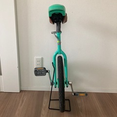 一輪車  スタンド付き　子ども用　18インチ　グリーン　の画像