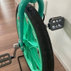 一輪車  スタンド付き　子ども用　18インチ　グリーン　の画像
