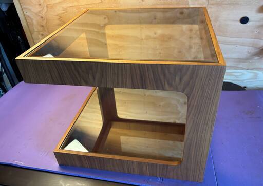 モダン サイドテーブル・ コーヒーテーブルトップガラス 50cm Used/美品