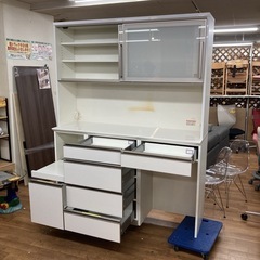 ジモティー限定価格！S779 ⭐ 最高級 AYANO 綾野製作所 キッチンボード 食器棚 ソフトクローズ搭載 幅160cm USEDの画像
