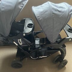 交渉中【KATOJI美品】二人乗りベビーカーレインカバー＆ドリン...