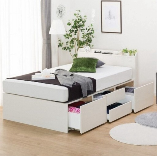 ニトリ セミダブルベッドフレーム(ジオ チェスト40J WW)