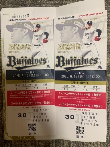 野球観戦チケット