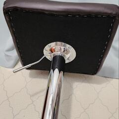 2脚セット カウンターチェア バーチェア キッチンチェア ハイチェア ブラウンの画像