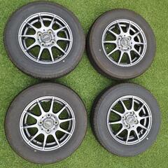 直接引き取りのみ　15インチ　タイヤホイールセット　165/50R15 岡山倉敷 15インチアルミホイールタイヤセット 軽自動車 FZ431ブラポリ