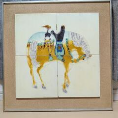 石版画 馬 レトロ 額装 美術品