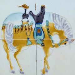 石版画 馬 レトロ 額装 美術品の画像