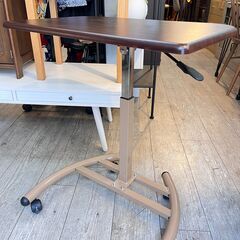 キャスター付き 昇降テーブル サイドテーブル デスク 横幅60cm奥行38cm高さ55~69.5cm★買取帝国 志木店の画像