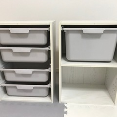 【傷あり】ニトリ　カラーボックス2段　引き出し付きの画像