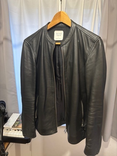 UNITED TOKYO ブラックレザーシングルライダースジャケット サイズ3 高品質 UNITED TOKYOブラック レザー シングルライダース UNITED TOKYO